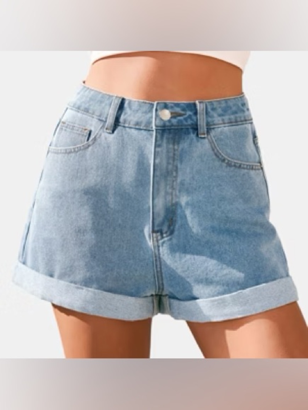 CUPSHE Classic High-Rise Denim Shorts